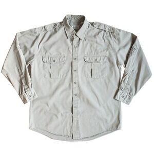 St Johns Bay Chamois Shirt Mens L Khaki